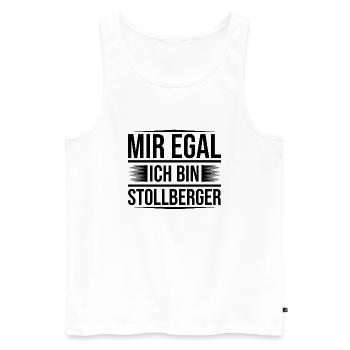 Stollberg mir egal - Männer Premium Bio Tank Top - Weiß - Vorne - Michal (187cm)