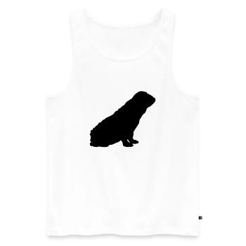 french bulldog schattenriss 1 - Männer Premium Bio Tank Top - Weiß - Vorne - Michal (187cm)