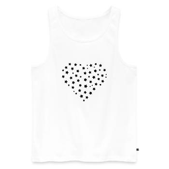 Sterne Herz Retro-Style Retrodesign - Männer Premium Bio Tank Top - Weiß - Vorne - AI Model Male 178 light (178cm)