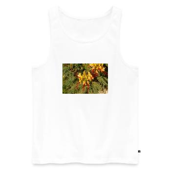 Paradiesvogel Erythrostemon gilliesii - Männer Premium Bio Tank Top - Weiß - Vorne - AI Model Male 178 light (178cm)