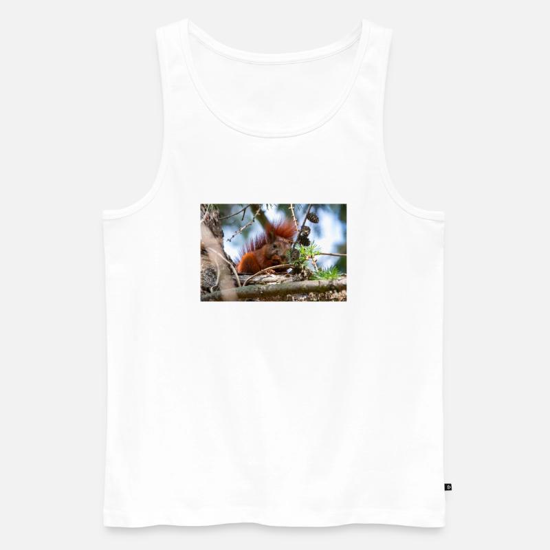 écureuil (en allemand Eichhörnchen) Sciurus - Débardeur bio Premium Homme - blanc