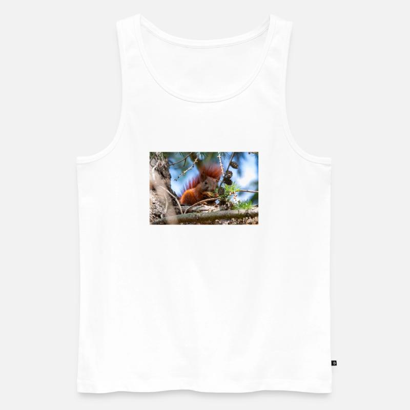 écureuil (en allemand Eichhörnchen) Sciurus - Débardeur bio Premium Homme - blanc