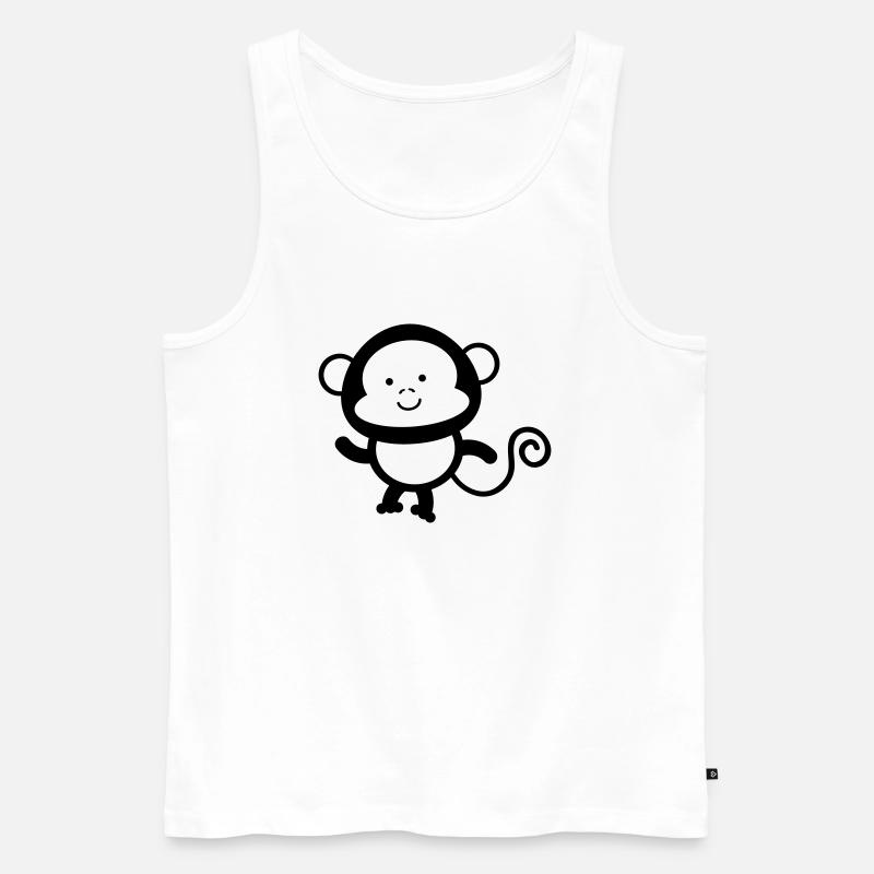 monkey - Männer Premium Bio Tank Top - Weiß