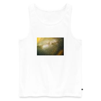 Raum - Männer Premium Bio Tank Top - Weiß - Vorne - Michal (187cm)