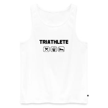 Triathlete - Men's Premium Organic Tank Top - white - Front - AI Model Male 178 light (178cm)