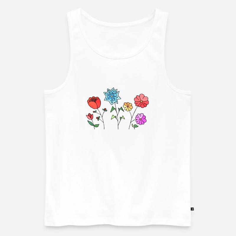Blumen - Männer Premium Bio Tank Top - Weiß