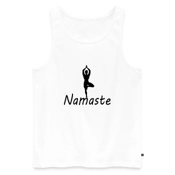 Namaste yoga - Débardeur bio Premium Homme - blanc - Devant - Michal (187cm)