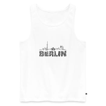 BERLIN 2023 Capitale de l’Allemagne - Débardeur bio Premium Homme - blanc - Devant - AI Model Male 178 light (178cm)