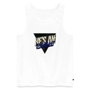 Beard Gang Dinosaurs Sayings awkward funny gym - Men's Premium Organic Tank Top - white - Front - Michal (187cm)