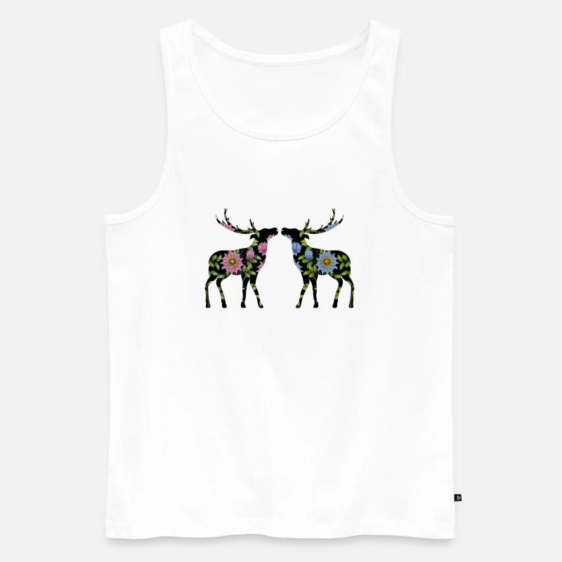 Hirsch - Männer Premium Bio Tank Top - Weiß