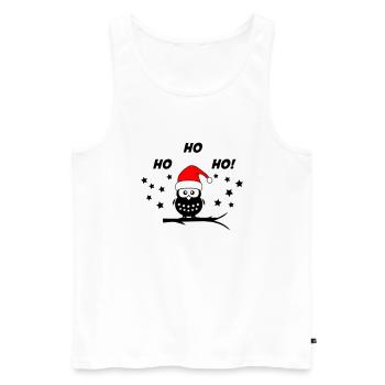 Hibou Noël Père Noël - Débardeur bio Premium Homme - blanc - Devant - Michal (187cm)