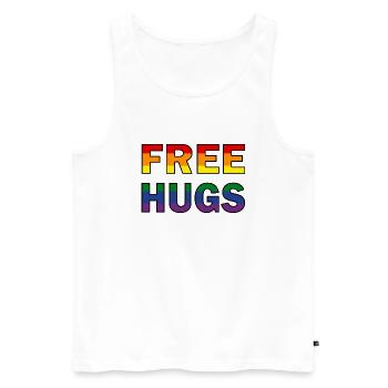 Gratuit Hugs Drapeau arc-en-ciel - Débardeur bio Premium Homme - blanc - Devant - Michal (187cm)