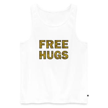 Free Hugs Golden - Men's Premium Organic Tank Top - white - Front - AI Model Male 178 light (178cm)