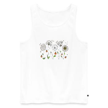 Blumen - Männer Premium Bio Tank Top - Weiß - Vorne - Michal (187cm)