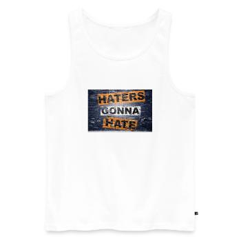 Hater werden es hassen, Schriftzüge zu sagen, Graffiti - Männer Premium Bio Tank Top - Weiß - Vorne - AI Model Male 178 light (178cm)