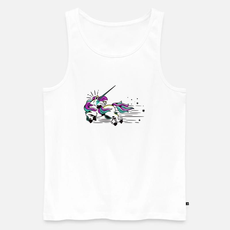 Fliegendes Einhorn - Männer Premium Bio Tank Top - Weiß