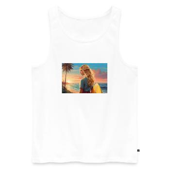 Surfer Girl - Men's Premium Organic Tank Top - white - Front - AI Model Male 178 light (178cm)