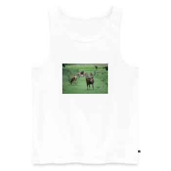 Deer with antlers DSC 0065 - Men's Premium Organic Tank Top - white - Front - Michal (187cm)