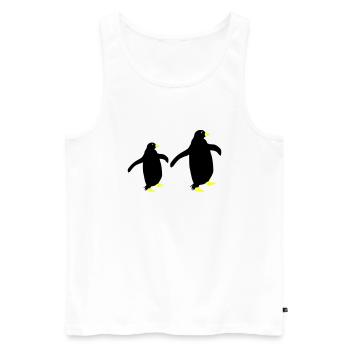 pinguin silhouette 2 - Männer Premium Bio Tank Top - Weiß - Vorne - AI Model Male 178 light (178cm)