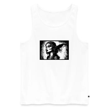 Alice #6 - Men's Premium Organic Tank Top - white - Front - AI Model Male 178 light (178cm)