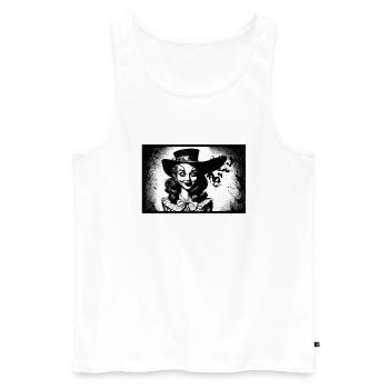 Alice #7 - Men's Premium Organic Tank Top - white - Front - AI Model Male 178 light (178cm)