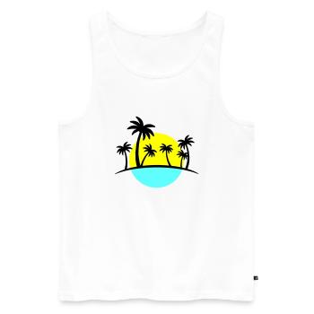 Palmiers de plage 3 - Débardeur bio Premium Homme - blanc - Devant - Michal (187cm)