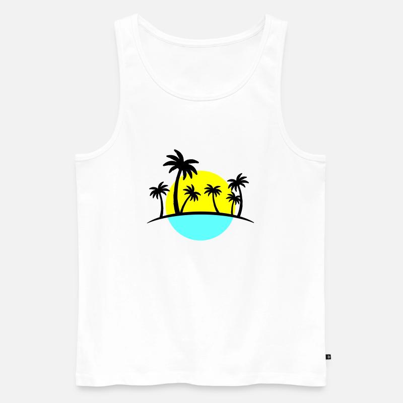 beach palms 3 - Männer Premium Bio Tank Top - Weiß