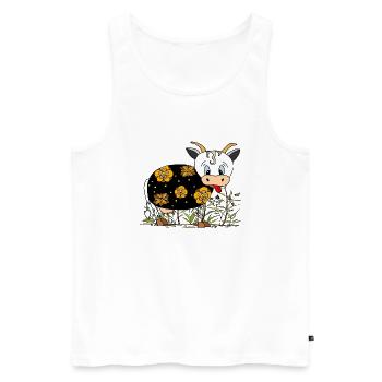Cow - Men's Premium Organic Tank Top - white - Front - Michal (187cm)