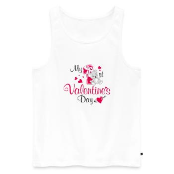 My first Valentine's day. Cute design - Men's Premium Organic Tank Top - white - Front - Michal (187cm)