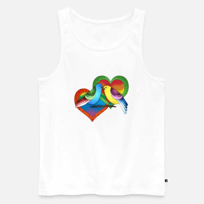 Bunte Vögel - Männer Premium Bio Tank Top - Weiß