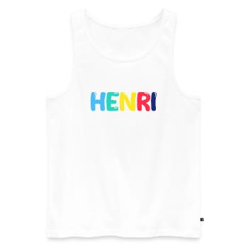 Name - Henri - Männer Premium Bio Tank Top - Weiß - Vorne - AI Model Male 178 light (178cm)
