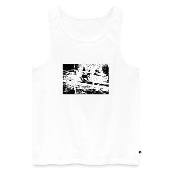 MTB MTB Downhill - Men's Premium Organic Tank Top - white - Front - Michal (187cm)