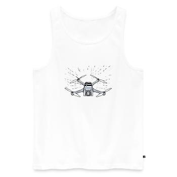 Pilote de drone certifié - Capturez des moments aériens ! - Débardeur bio Premium Homme - blanc - Devant - AI Model Male 178 light (178cm)