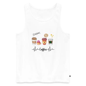 I love coffee - Men's Premium Organic Tank Top - white - Front - AI Model Male 178 light (178cm)