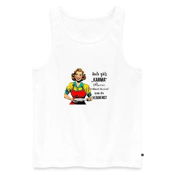 Retro woman housewife sarcastic design - Männer Premium Bio Tank Top - Weiß - Vorne - Michal (187cm)
