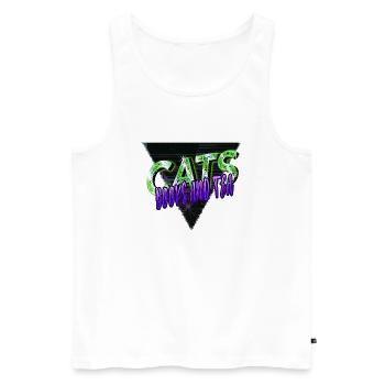 Blague Chat Mode De Vie Chat Adoption Dictons Bday - Débardeur bio Premium Homme - blanc - Devant - Michal (187cm)