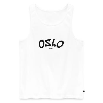 Oslo - Norwegen - Norvège - Débardeur bio Premium Homme - blanc - Devant - AI Model Male 178 light (178cm)