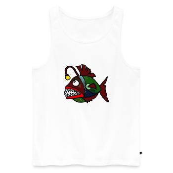 Anglerfisch - Männer Premium Bio Tank Top - Weiß - Vorne - Michal (187cm)