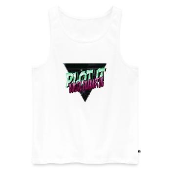funny present storytelling techniques - Men's Premium Organic Tank Top - white - Front - Michal (187cm)