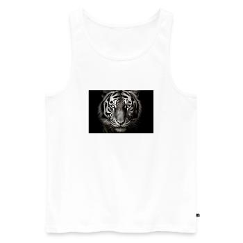 Wild Tiger - Männer Premium Bio Tank Top - Weiß - Vorne - AI Model Male 178 light (178cm)