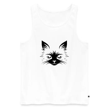 Chat, Motif De Chat - Débardeur bio Premium Homme - blanc - Devant - Michal (187cm)