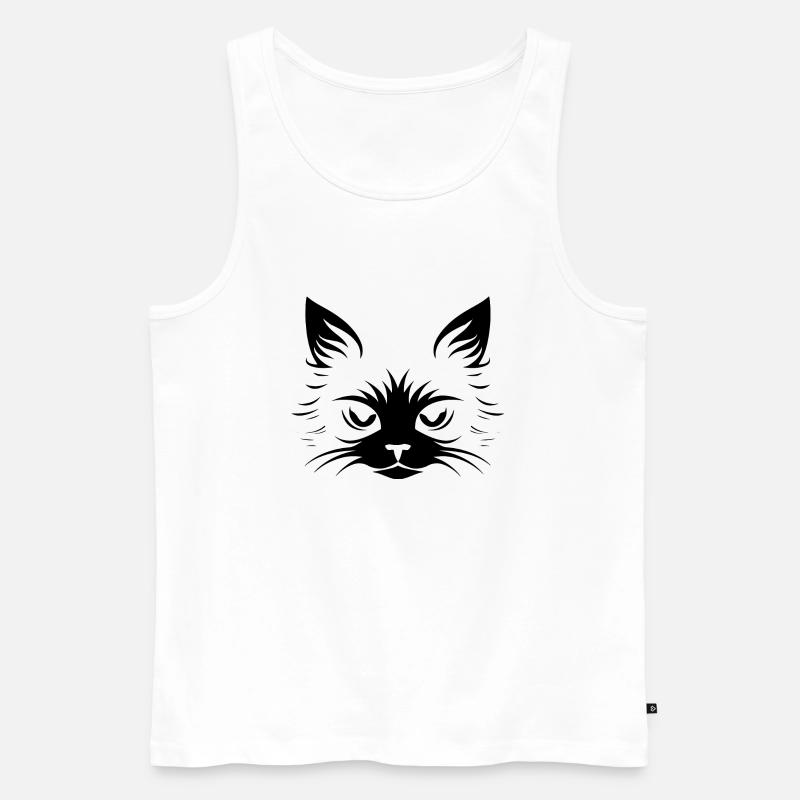 Chat, Motif De Chat - Débardeur bio Premium Homme - blanc