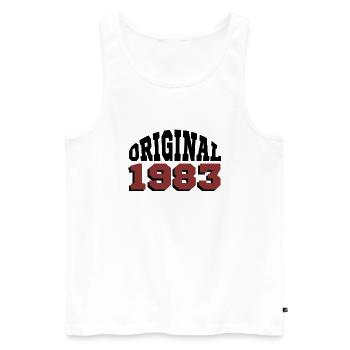 Original 1983 - Männer Premium Bio Tank Top - Weiß - Vorne - AI Model Male 178 light (178cm)