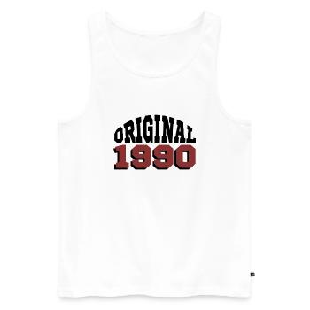 Original 1990 - Men's Premium Organic Tank Top - white - Front - AI Model Male 178 light (178cm)