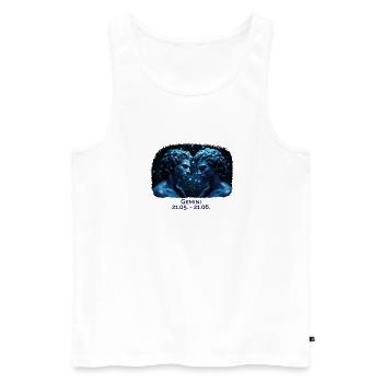 Zodiac sign Gemini M Date - Men's Premium Organic Tank Top - white - Front - Michal (187cm)