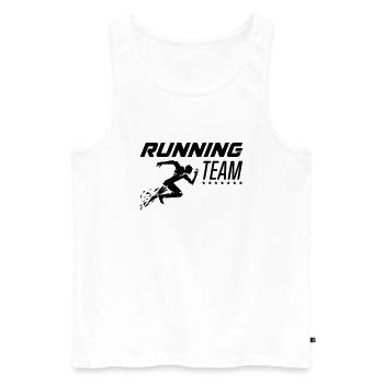 running team - Männer Premium Bio Tank Top - Weiß - Vorne - AI Model Male 178 light (178cm)