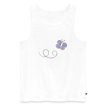Schmetterling - Männer Premium Bio Tank Top - Weiß - Vorne - Michal (187cm)