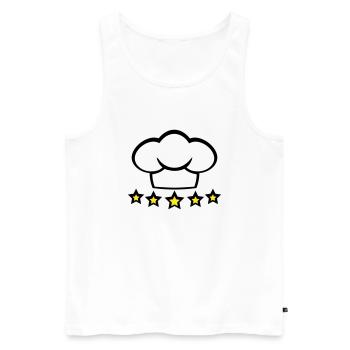 Chef Kitchen Chef's Hat 5 Star Master Cool - Men's Premium Organic Tank Top - white - Front - AI Model Male 178 light (178cm)