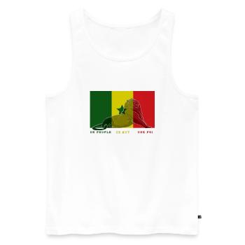 Un peuple, un but, une foi - Débardeur bio Premium Homme - blanc - Devant - AI Model Male 178 light (178cm)