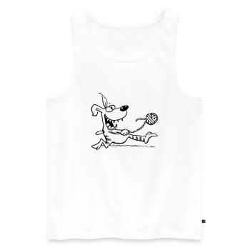 hund liebt ball - Männer Premium Bio Tank Top - Weiß - Vorne - Michal (187cm)